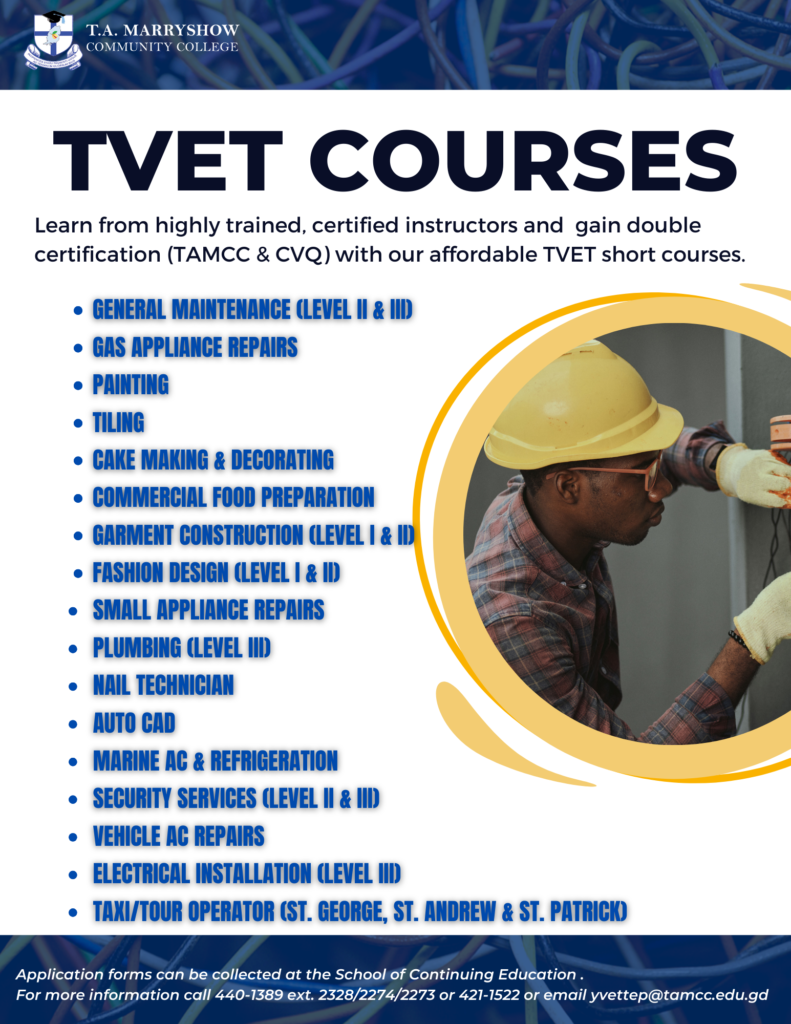TVET Courses offered (8.5 x 11 in)