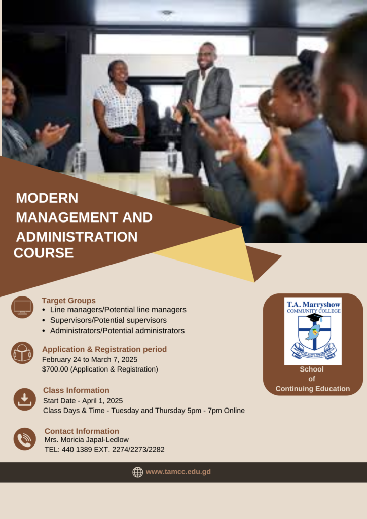 SCE Modern Management Course Flyer